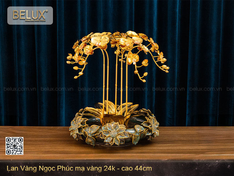 Chậu lan vàng ngọc phúc mạ vàng 24k&nbsp;